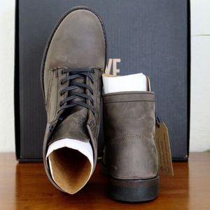 Frye Prison Boots 8M Gray